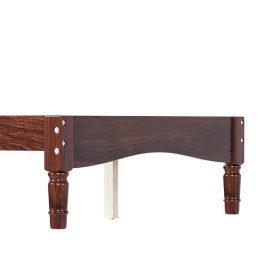 Retro Style Twin Size Wood Platform Bed With Gourd Shaped Headboard