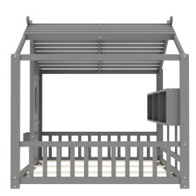 Full Size Floor House Bed for Toddler, Kids