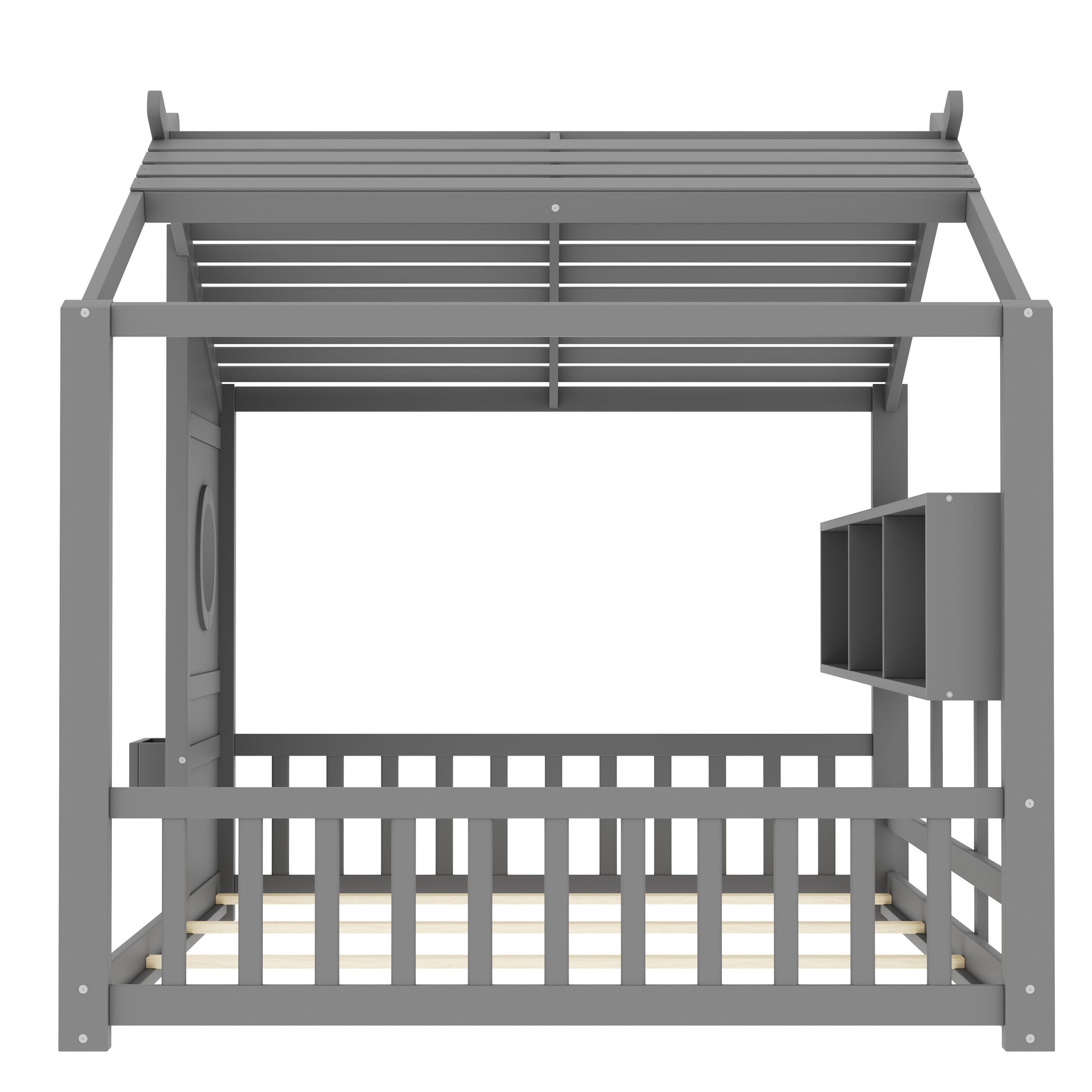 Full Size Floor House Bed for Toddler, Kids