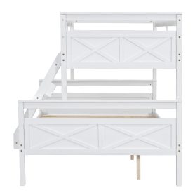 Twin Over Full Bunk Bed With Ladder, Safety Guardrail
