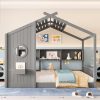 Full Size Floor House Bed for Toddler, Kids