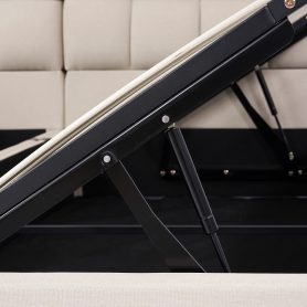 Twin Size Upholstered Platform Bed With A Hydraulic Storage System, Set Of 2