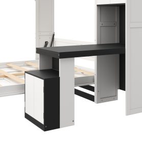 Full Size Murphy Bed With Desk And Storage Shelves And Cabinets