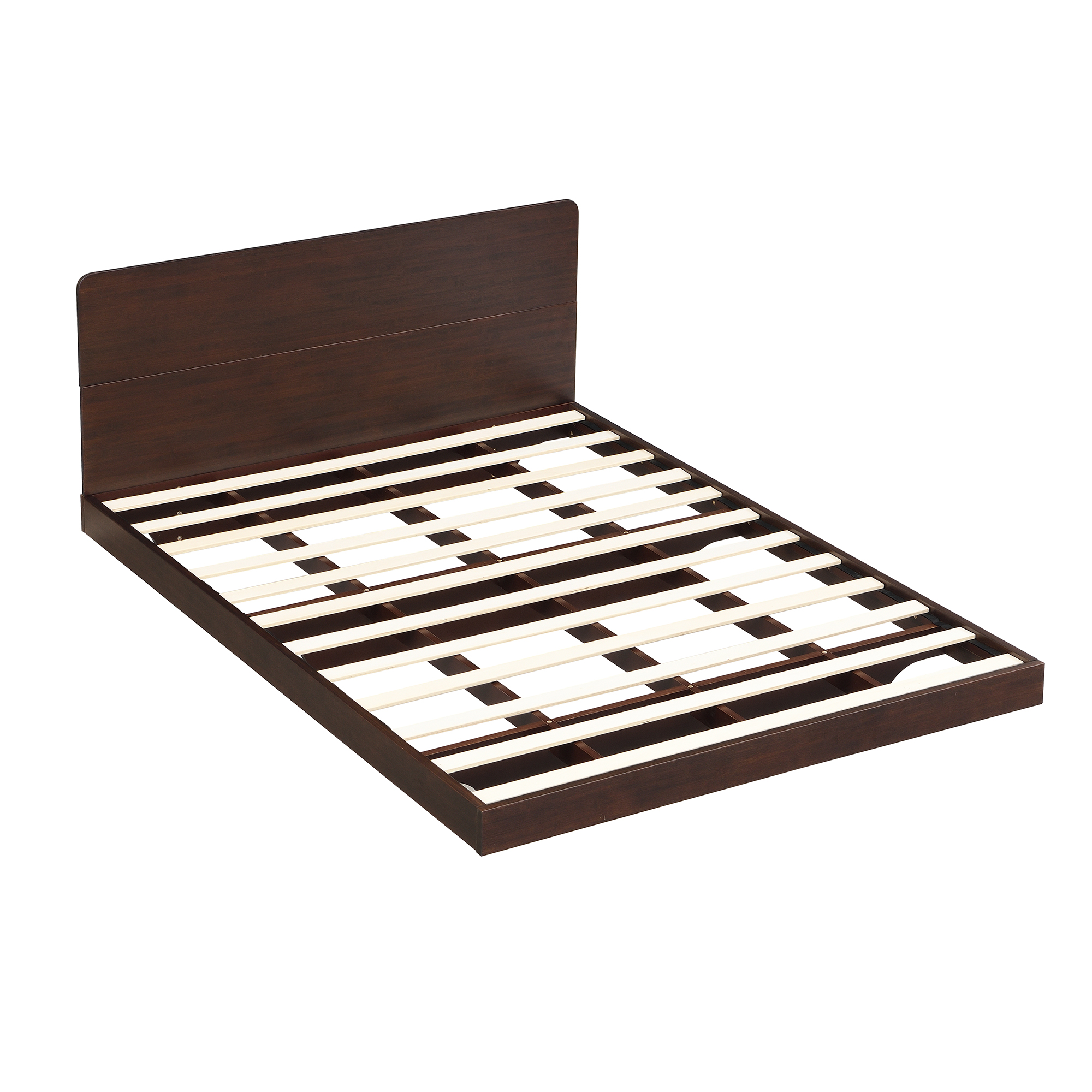 Full Size Solid Bamboo Floating Platform Bed Frame