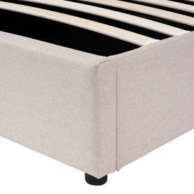 Twin Size Upholstered Platform Bed With A Hydraulic Storage System, Set Of 2