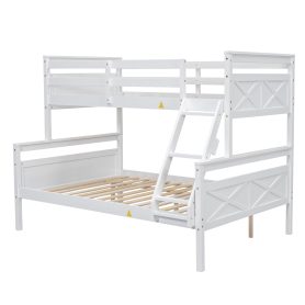 Twin Over Full Bunk Bed With Ladder, Safety Guardrail