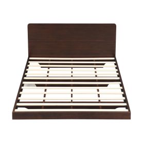 Full Size Solid Bamboo Floating Platform Bed Frame