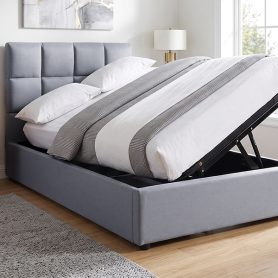 Twin Upholstered Platform Bed With A Hydraulic Storage System