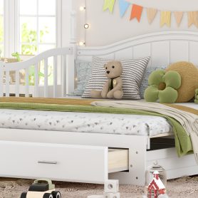 Wooden Twin Size Daybed with Twin Size Trundle