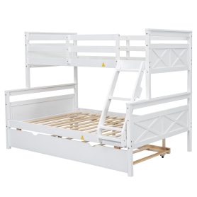 Twin Over Full Bunk Bed With Ladder, Safety Guardrail
