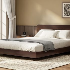 Queen Size Solid Bamboo Floating Platform Bed Frame