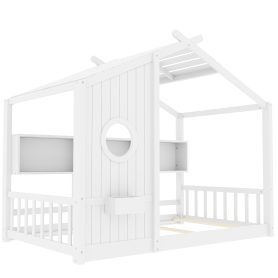 Twin Size Floor House Bed for Toddler, Kids