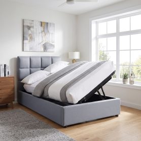 Twin Upholstered Platform Bed With A Hydraulic Storage System