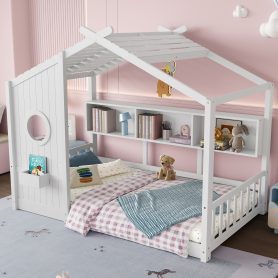 Twin Size Floor House Bed for Toddler, Kids