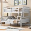 Twin Over Full Bunk Bed With Ladder, Safety Guardrail
