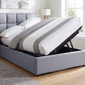 Twin Upholstered Platform Bed With A Hydraulic Storage System