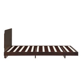 Full Size Solid Bamboo Floating Platform Bed Frame