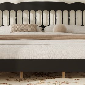 Countryside Style King Size Wooden Bed Frame with Spindle Headboard