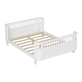 Wood Low Profile Queen Bed with Rails for Girls and Boys