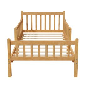 Twin Size Bed Frame With Removable Safety Guardrails