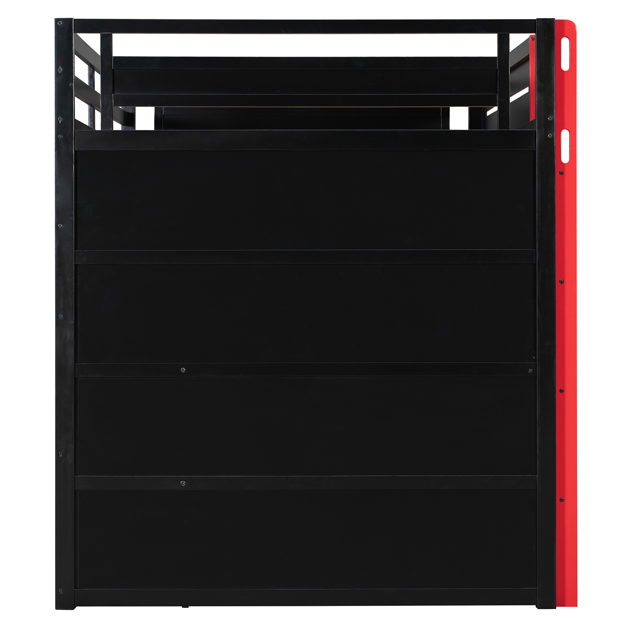 Full Size Wooden Gaming Loft Bed with Storage Shelves, Desk, USB & Power Outlet, and LED Light