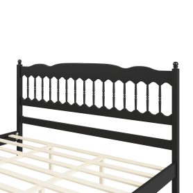 Countryside Style King Size Wooden Bed Frame with Spindle Headboard