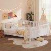 Wood Low Profile Queen Bed with Rails for Girls and Boys