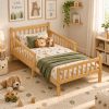 Twin Size Bed Frame With Removable Safety Guardrails
