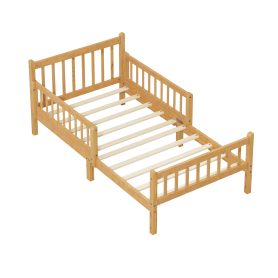 Twin Size Bed Frame With Removable Safety Guardrails