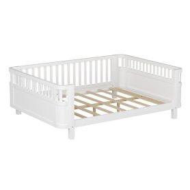 Wood Low Profile Queen Bed with Rails for Girls and Boys