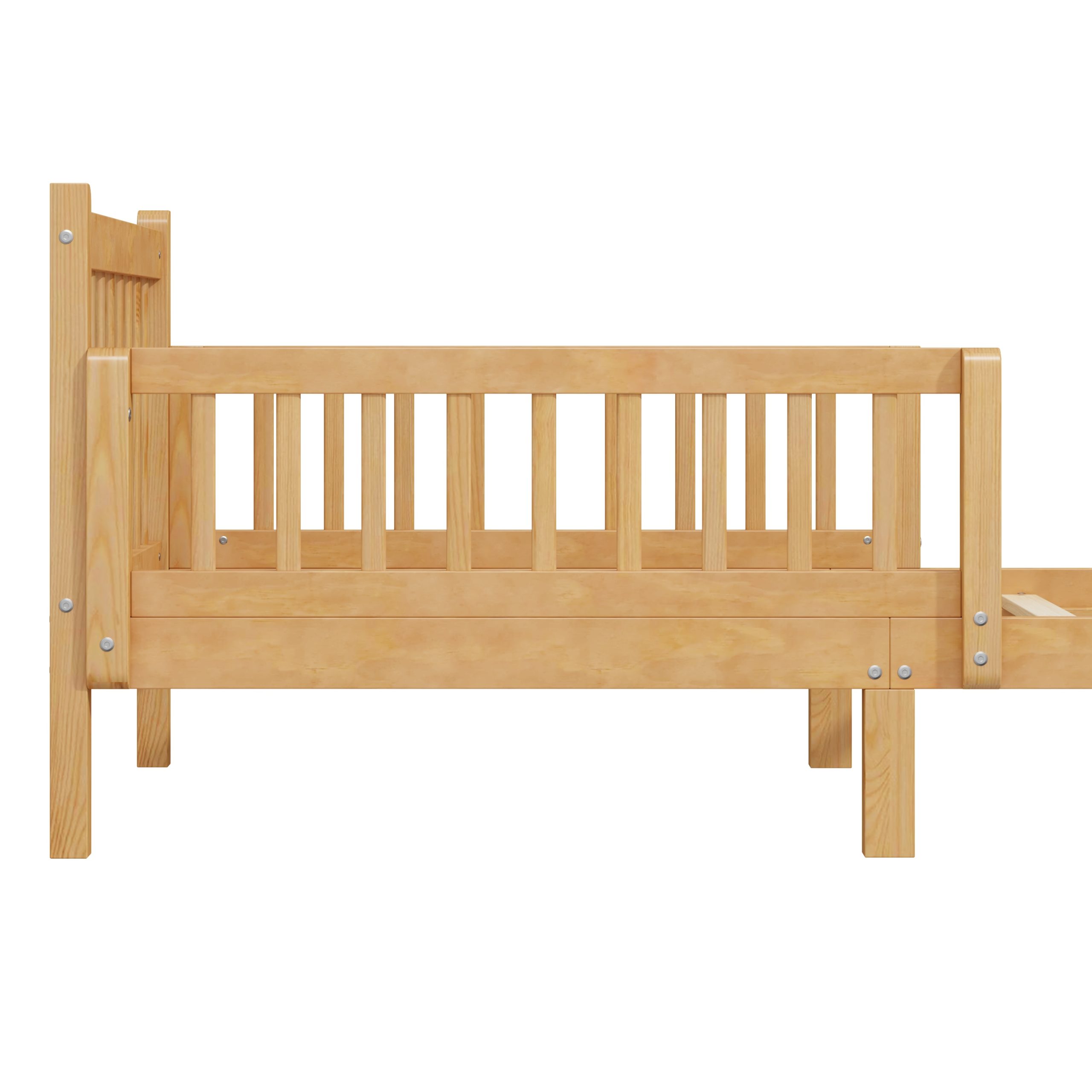 Twin Size Bed Frame With Removable Safety Guardrails