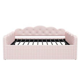 Twin Size Upholstered Daybed Frame with Pull-Out Bed