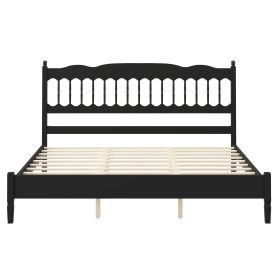 Countryside Style King Size Wooden Bed Frame with Spindle Headboard