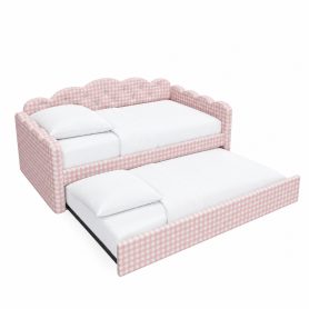 Twin Size Upholstered Daybed Frame with Pull-Out Bed