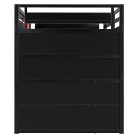 Full Size Wooden Gaming Loft Bed with Storage Shelves, Desk, USB & Power Outlet, and LED Light