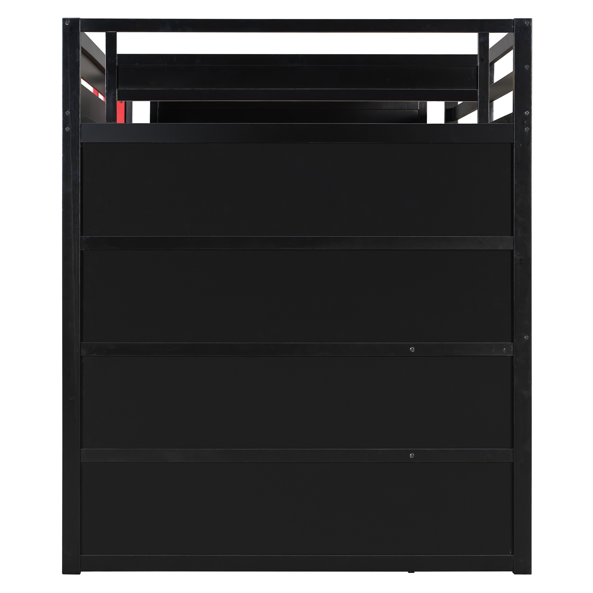 Full Size Wooden Gaming Loft Bed with Storage Shelves, Desk, USB & Power Outlet, and LED Light