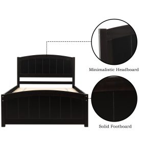 Alternative view of Wood Platform Bed with Headboard,Footboard and Wood Slat Support