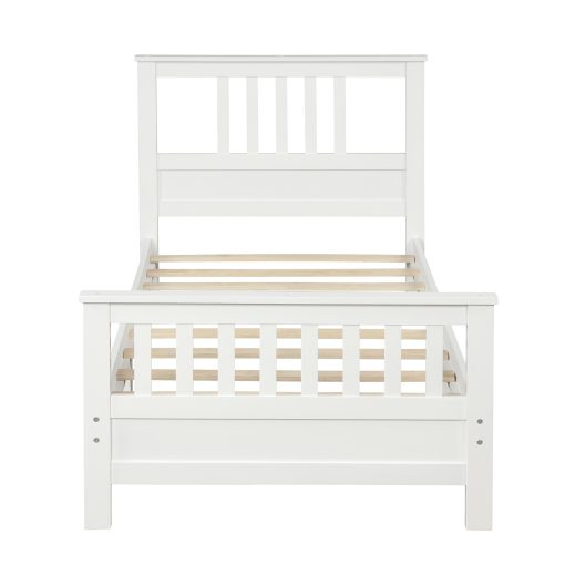 Wooden platform bed with headboard and footboard - Image 9